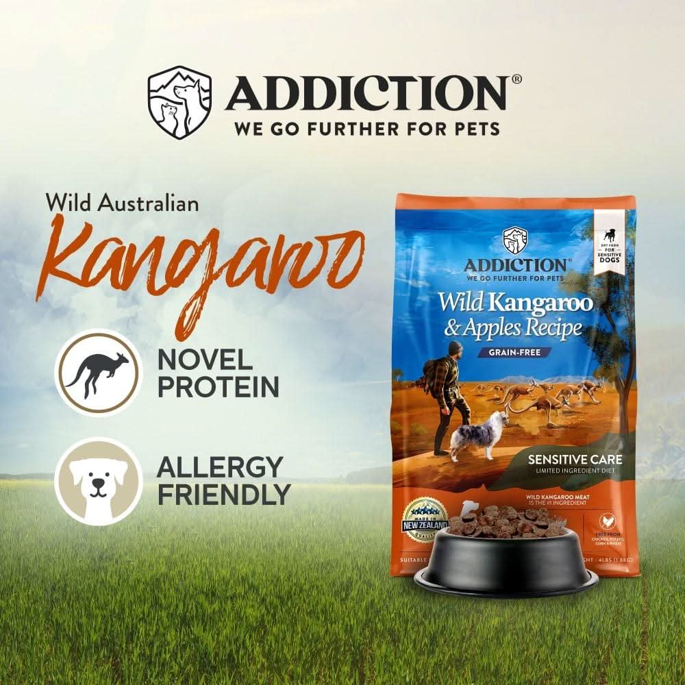 Wild Kangaroo & Apples Recipe Dry Dog Food - Trial Pack Bundle of 12 - Addiction Pet Foods USA