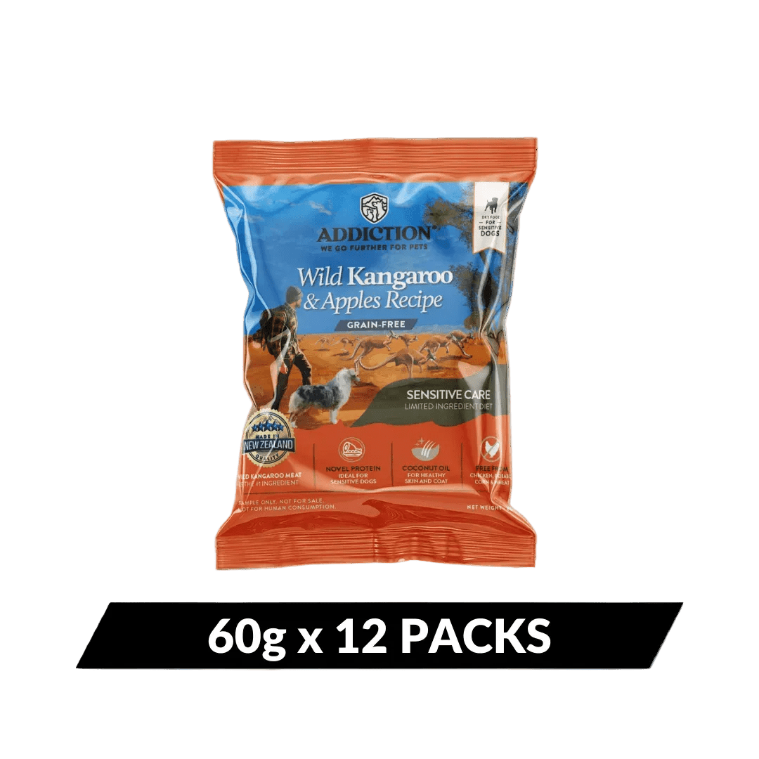 Wild Kangaroo & Apples Recipe Dry Dog Food - Trial Pack Bundle of 12 - Addiction Pet Foods USA