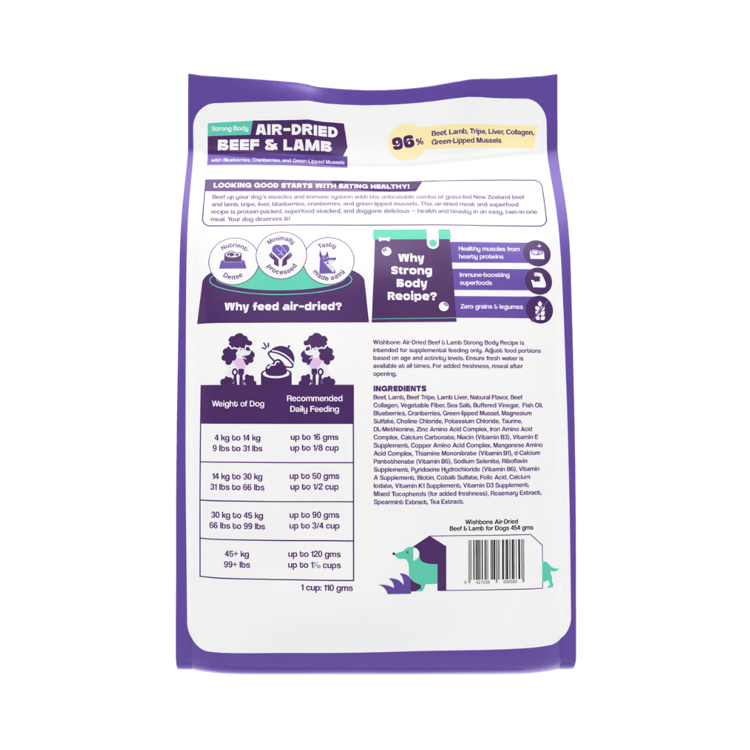 Wishbone Air-Dried Beef & Lamb Recipe Dog Food - 454g - Addiction Pet Foods USA