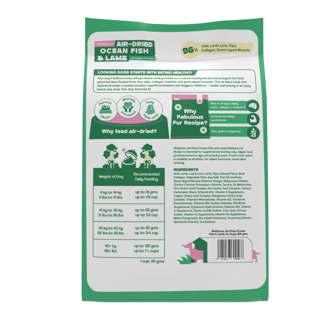 Wishbone Air-Dried Ocean Fish & Lamb Recipe Dog Food - 454g - Addiction Pet Foods USA