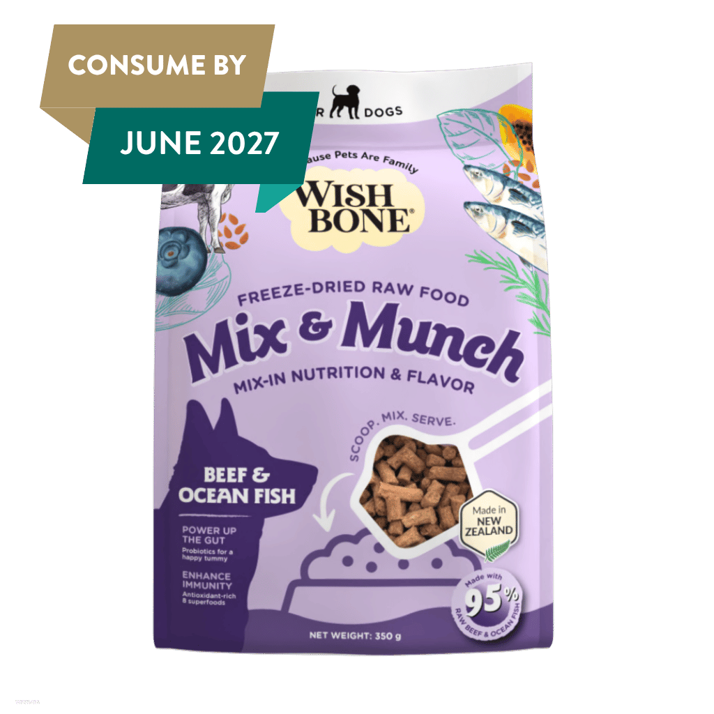 Wishbone Beef & Ocean Fish Freeze-Dried Raw Topper for Dogs 350g - Addiction Pet Foods USA - Near Expiry Items - WB73395_SALE