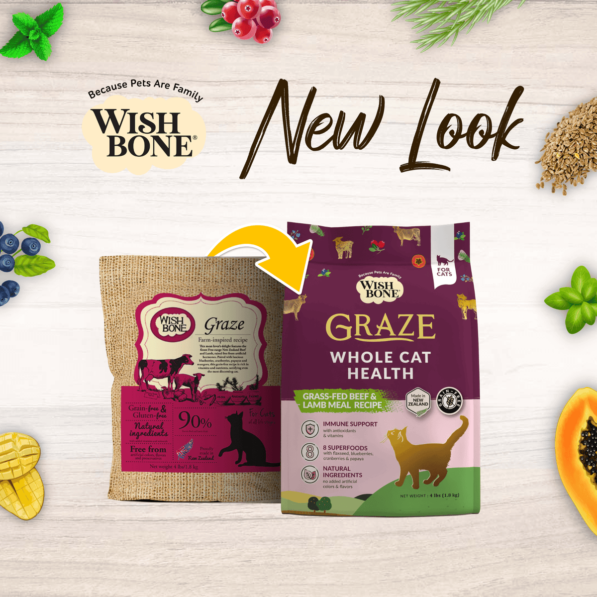 Wishbone Graze Beef and Lamb Dry Cat Food - Addiction Pet Foods USA