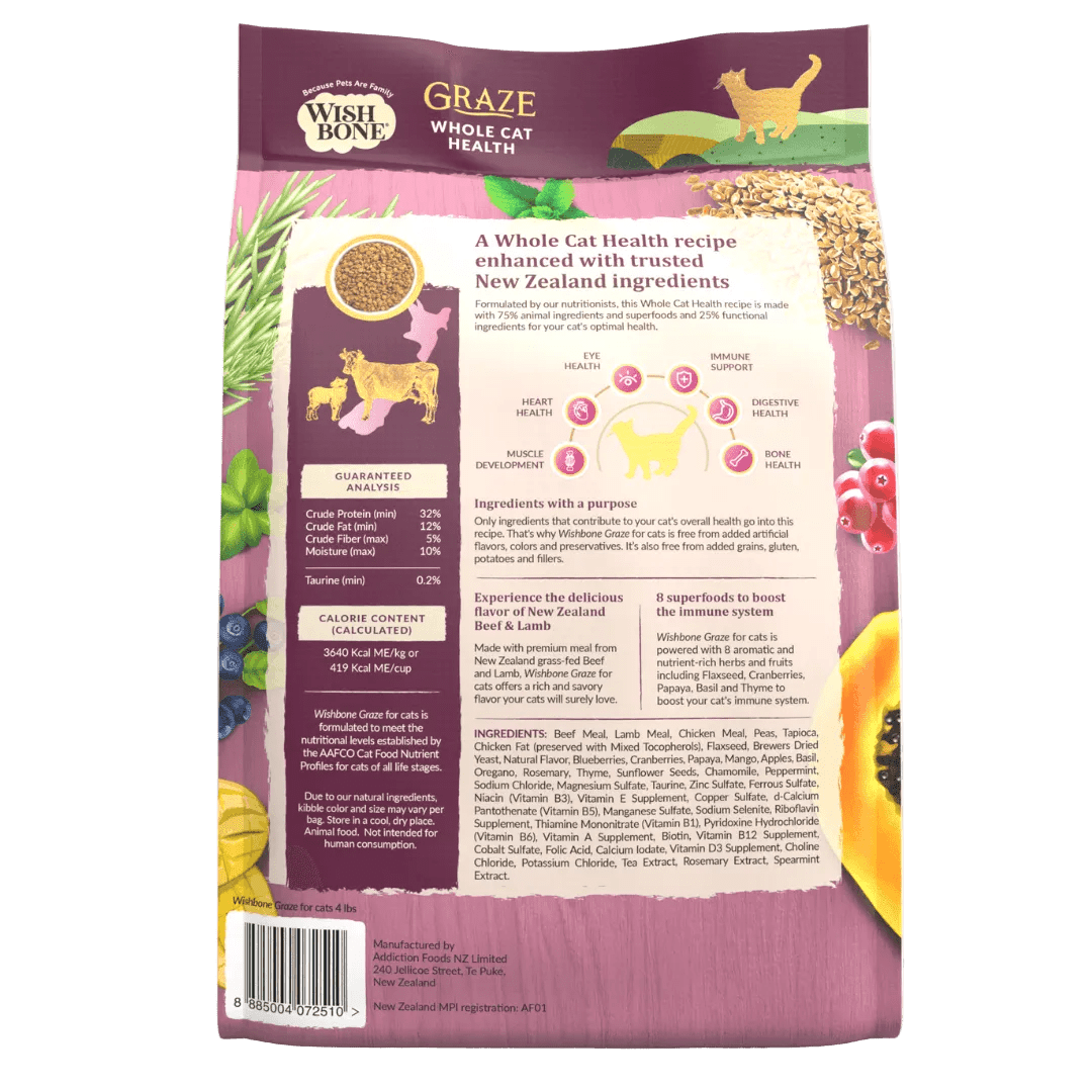 Wishbone Graze Beef and Lamb Dry Cat Food - Addiction Pet Foods USA