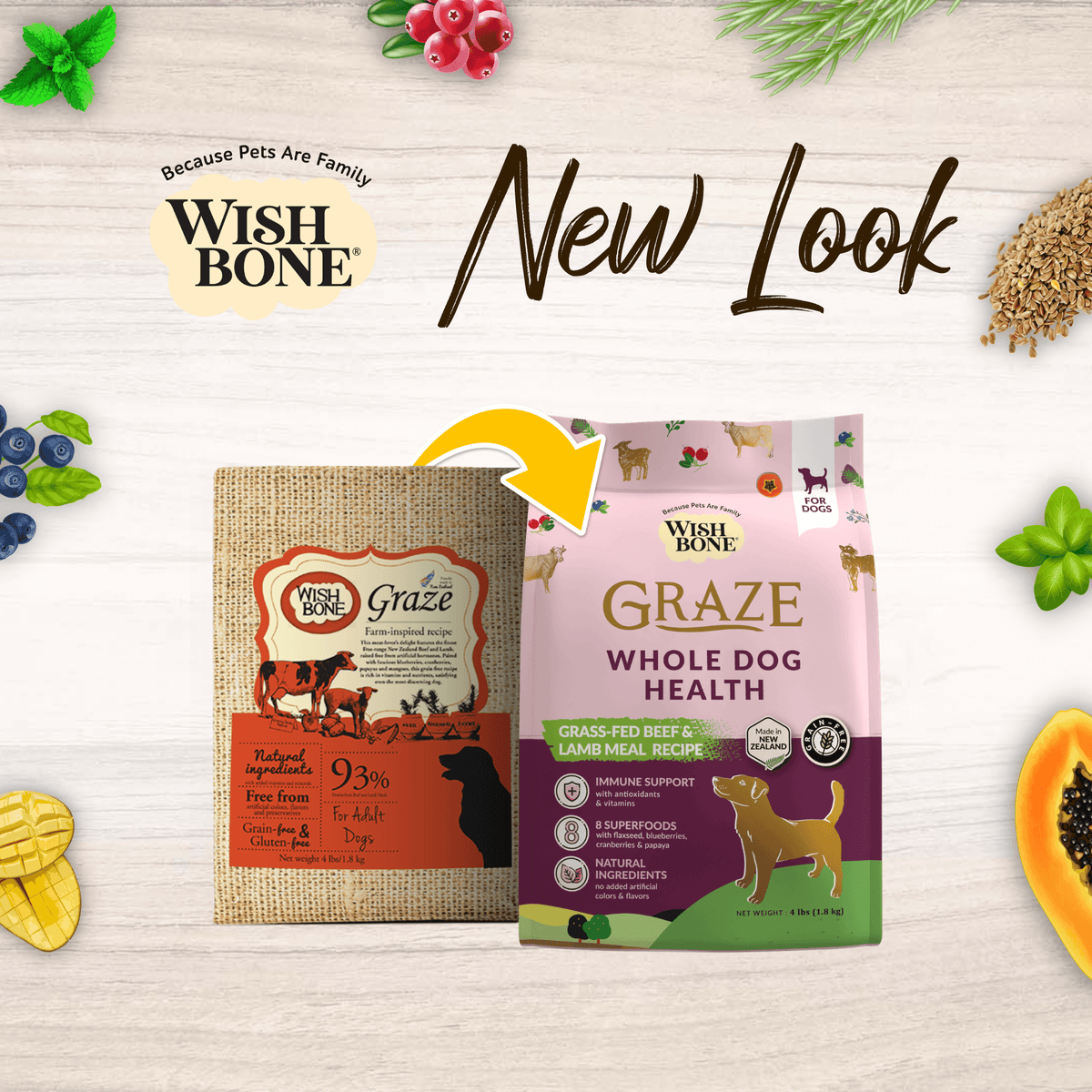 Wishbone Graze Beef and Lamb Dry Dog Food - 4lb - Addiction Pet Foods USA