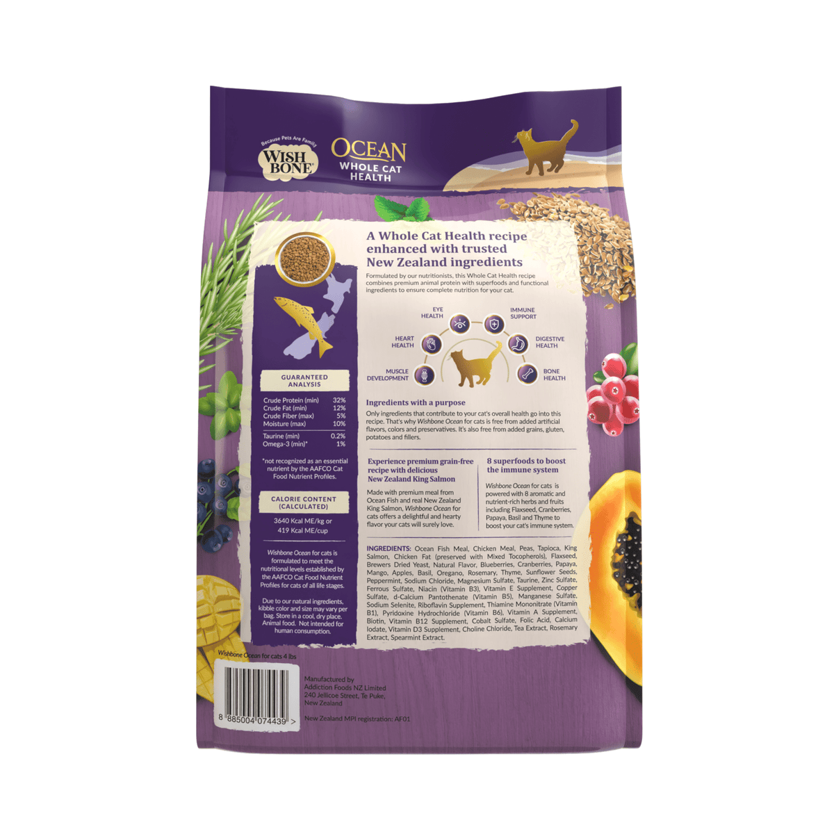 Wishbone Ocean New Zealand King Salmon Dry Cat Food - Addiction Pet Foods USA